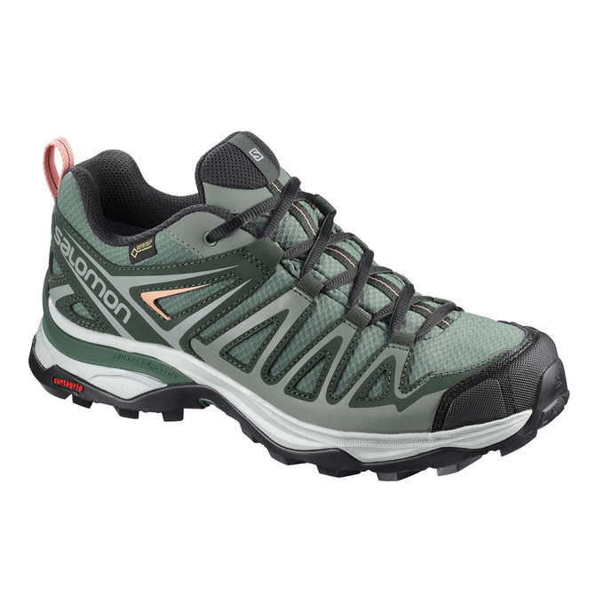 Zapatillas Trekking Salomon Mujer Verde Claro - Salomon Argentina X ULTRA 3 PRIME GTX® W ,620374-YPQ